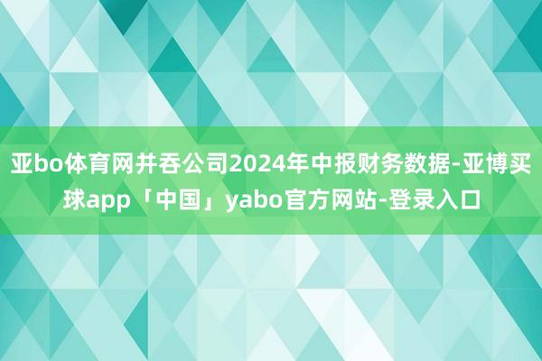 亚bo体育网并吞公司2024年中报财务数据-亚博买球app「中国」yabo官方网站-登录入口