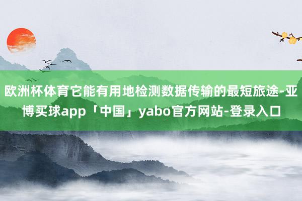 欧洲杯体育它能有用地检测数据传输的最短旅途-亚博买球app「中国」yabo官方网站-登录入口