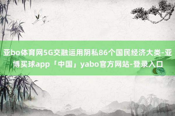 亚bo体育网5G交融运用阴私86个国民经济大类-亚博买球app「中国」yabo官方网站-登录入口