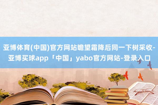 亚博体育(中国)官方网站瞻望霜降后同一下树采收-亚博买球app「中国」yabo官方网站-登录入口