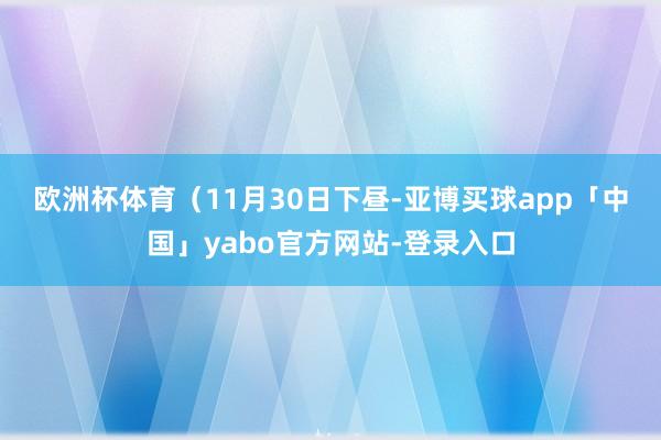 欧洲杯体育　　（11月30日下昼-亚博买球app「中国」yabo官方网站-登录入口
