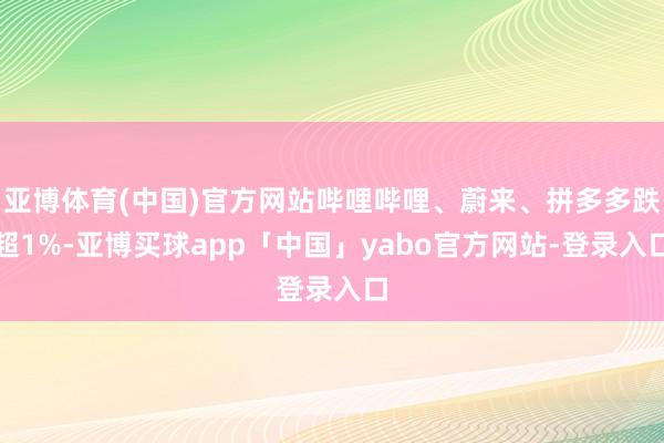 亚博体育(中国)官方网站哔哩哔哩、蔚来、拼多多跌超1%-亚博买球app「中国」yabo官方网站-登录入口