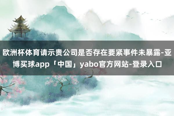欧洲杯体育请示贵公司是否存在要紧事件未暴露-亚博买球app「中国」yabo官方网站-登录入口