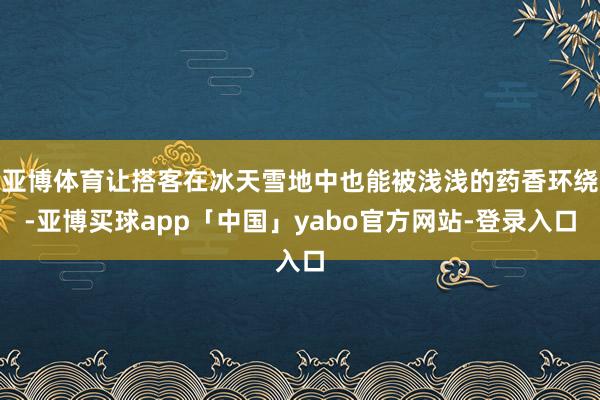 亚博体育让搭客在冰天雪地中也能被浅浅的药香环绕-亚博买球app「中国」yabo官方网站-登录入口