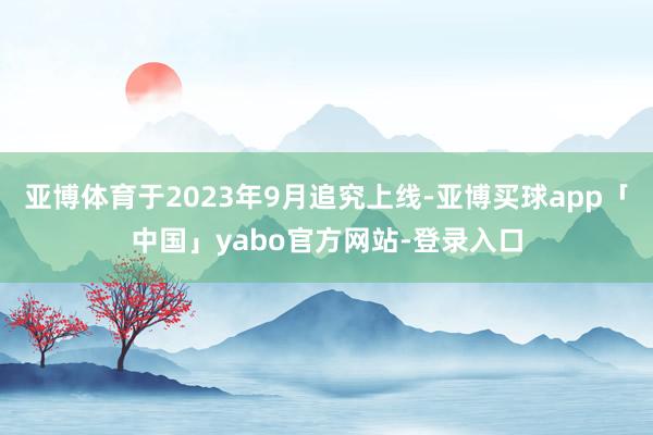 亚博体育于2023年9月追究上线-亚博买球app「中国」yabo官方网站-登录入口