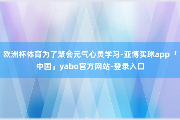 欧洲杯体育为了聚会元气心灵学习-亚博买球app「中国」yabo官方网站-登录入口