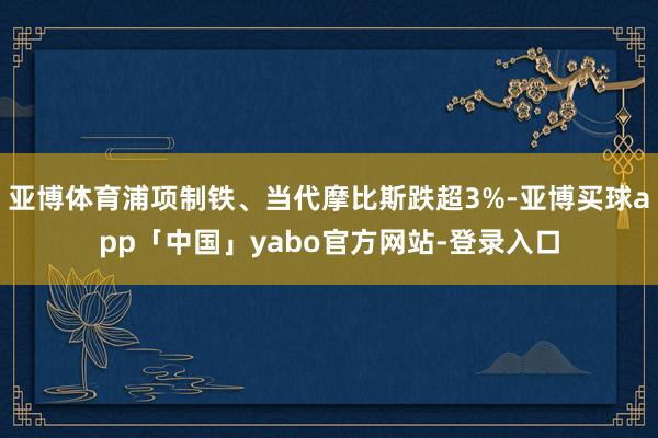 亚博体育浦项制铁、当代摩比斯跌超3%-亚博买球app「中国」yabo官方网站-登录入口