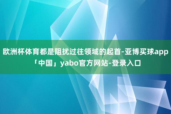 欧洲杯体育都是阻扰过往领域的起首-亚博买球app「中国」yabo官方网站-登录入口